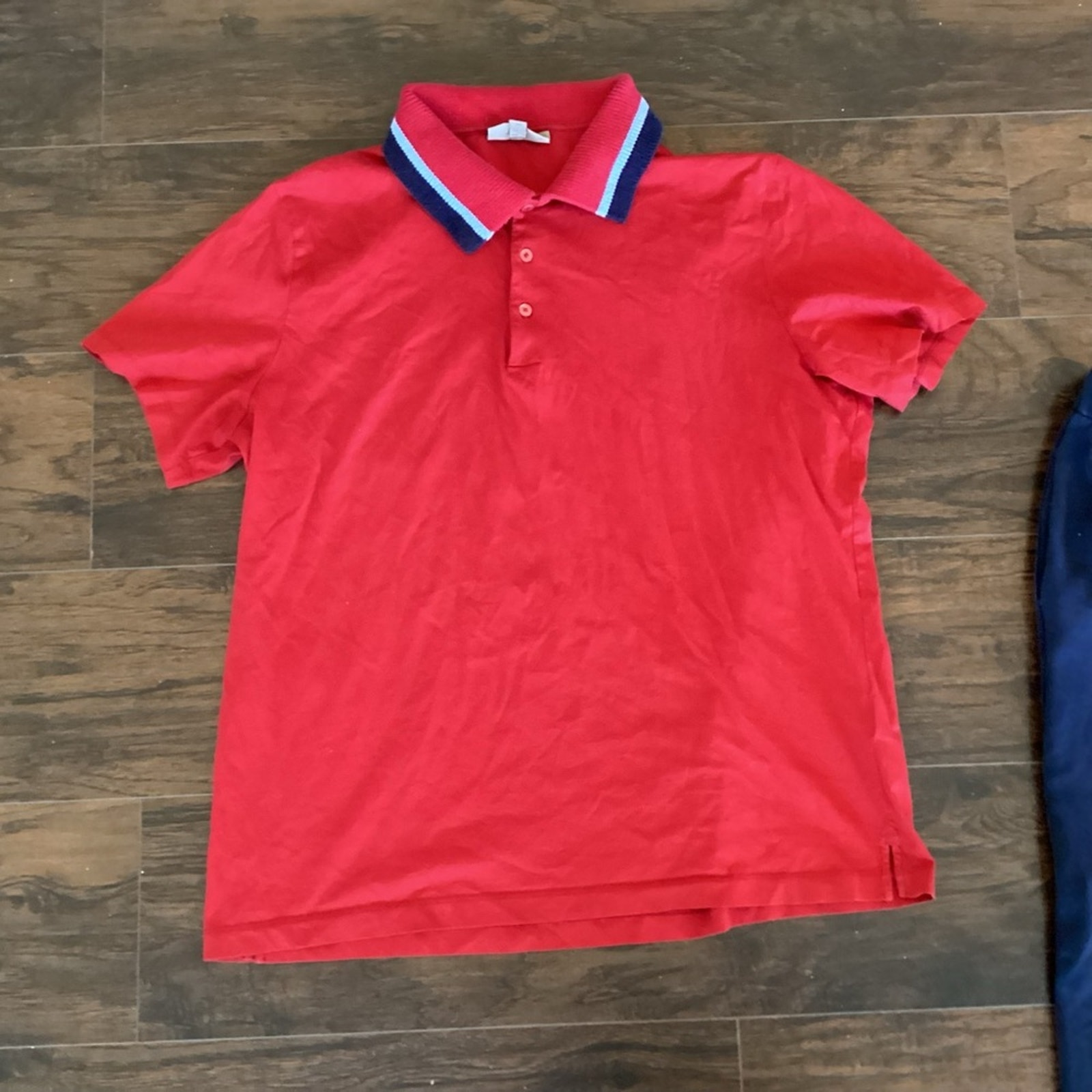 Burberry Red Polo With Navy Trim